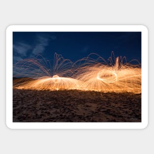 Steel Wool Spinning at London Bridge, Portsea, Victoria, Australia. Sticker